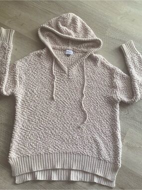 Cozy Women's Hooded Popcorn Knit Sweater  by JJ Boutique - Light Beige
SZ M/L